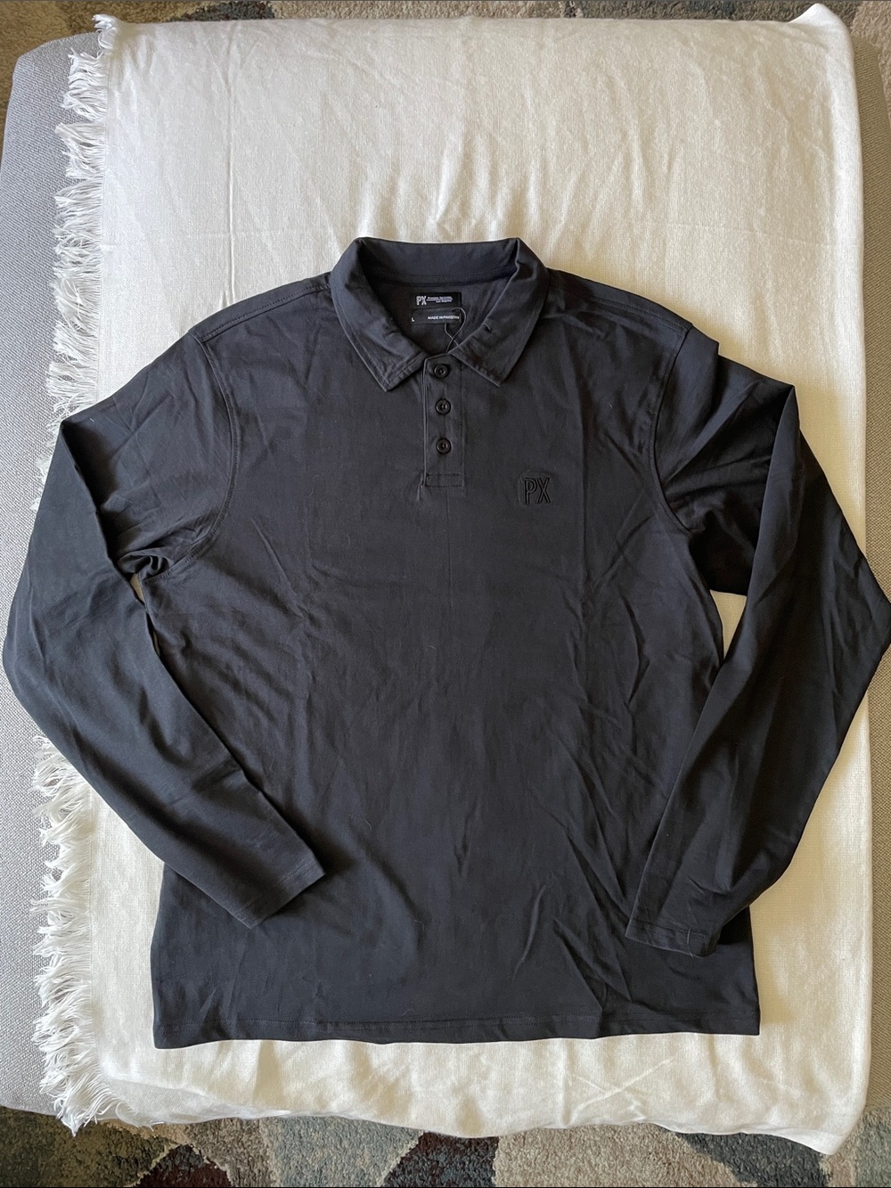 PX Basic Long Sleeve Polo - Black